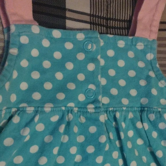 Polka Dot Fish Appliqué Dress - Turquoise & Pink - Picture 7 of 7